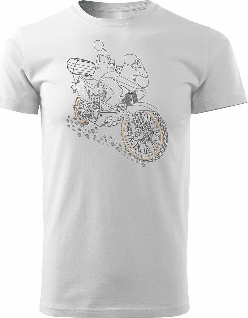 Topslang Koszulka motocyklowa z motocyklem Honda Transalp męska biała REGULAR M