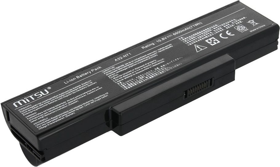 Bateria Mitsu do Asus K72, K73, N73, X77, 6600 mAh, 10.8 V (Bc/AS-K72H)