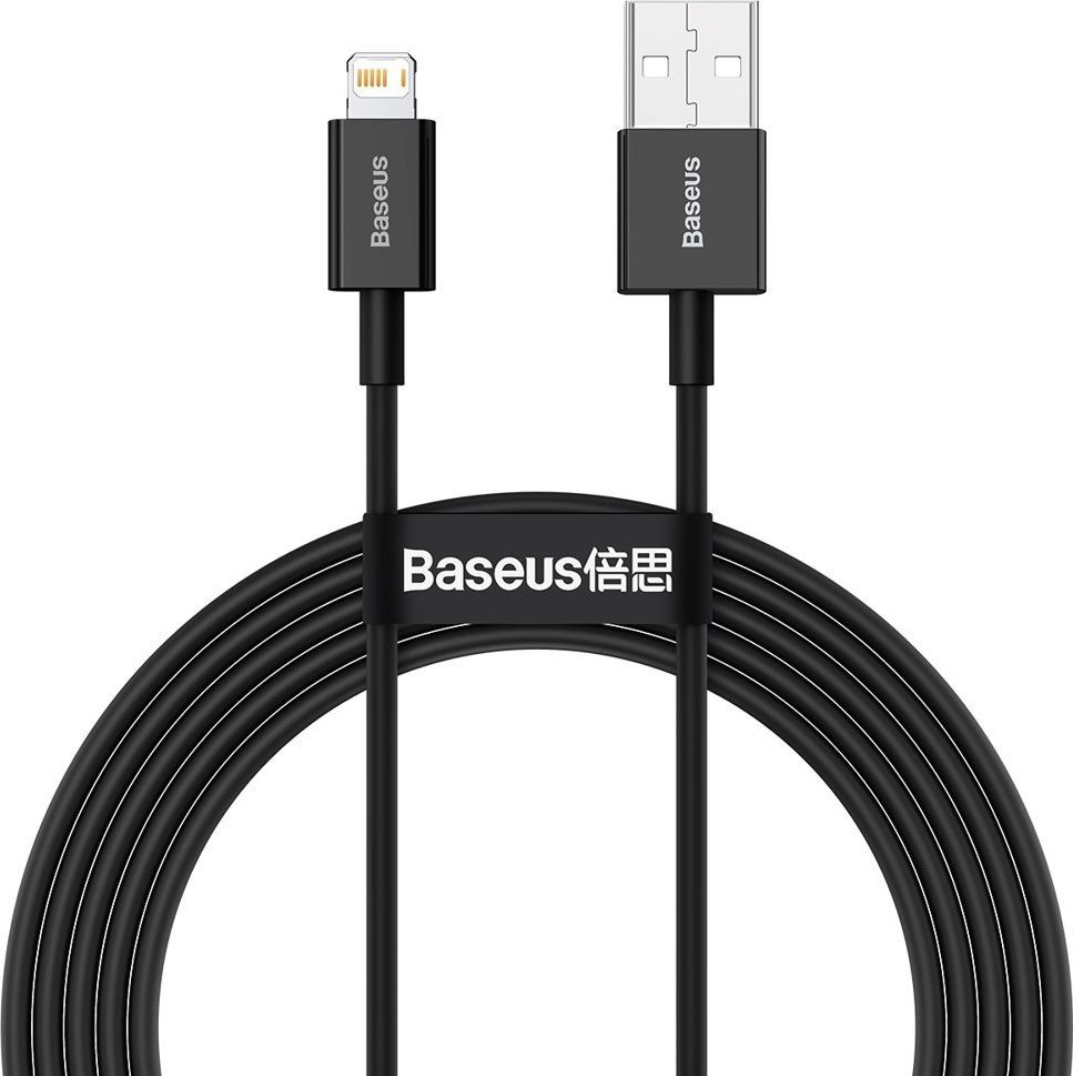 Kabel USB Baseus USB-A - Lightning 2 m Czarny (BSU2659BLK)