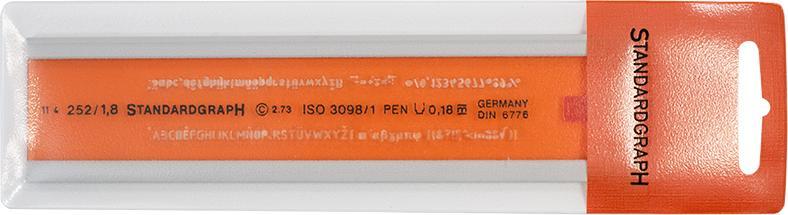 Standardgraph Szablon 252/1,8 pisma technicznego Standardgraph 1.8 mm (litery proste)