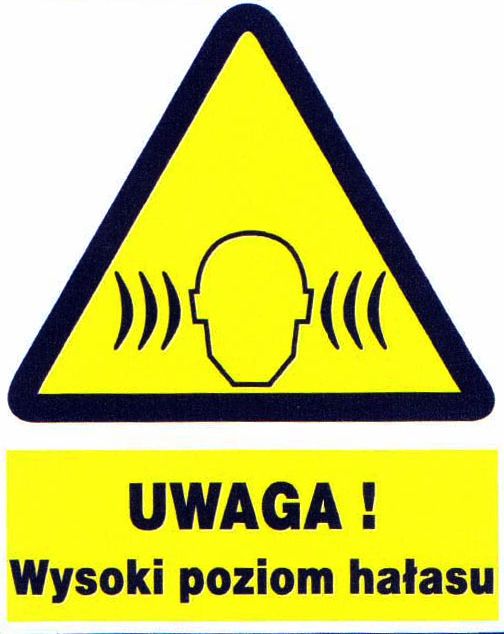 Mój dom Zoo-17 Uwaga Wysoki Poziom Hałasu Znak Tablica Bhp