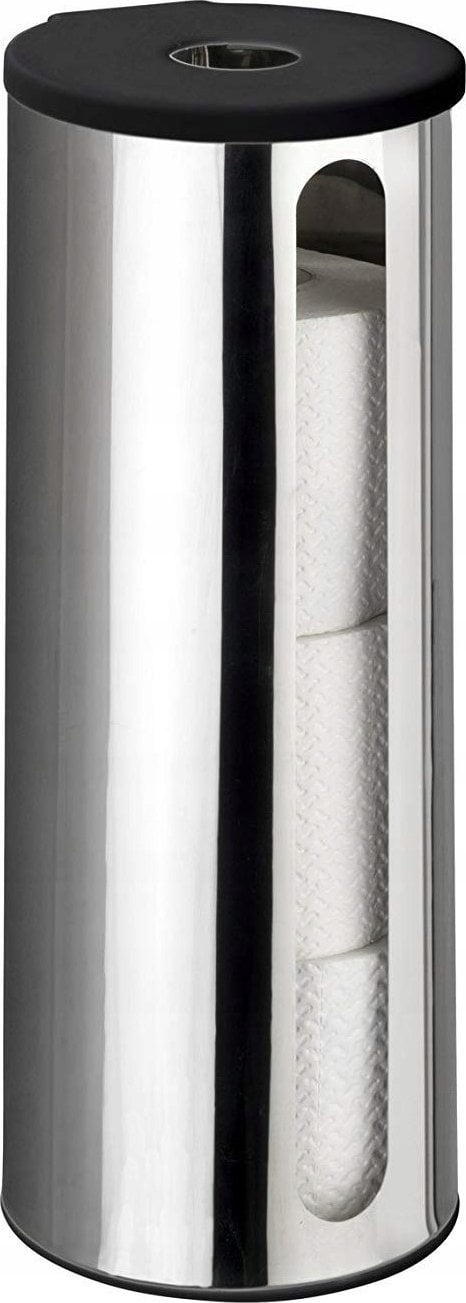 Wenko Pojemnik na zapasowe rolki papieru toaletowego Detroit, stalowy, 3 rolki, montaż bez wiercenia, kolor srebrny, marka WENKO
