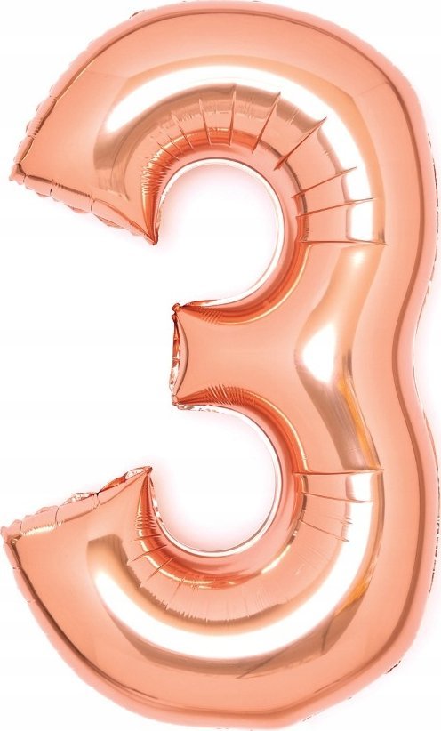 AMSCAN Balon foliowy cyfra 3 różowe złoto 50x66cm 9913218