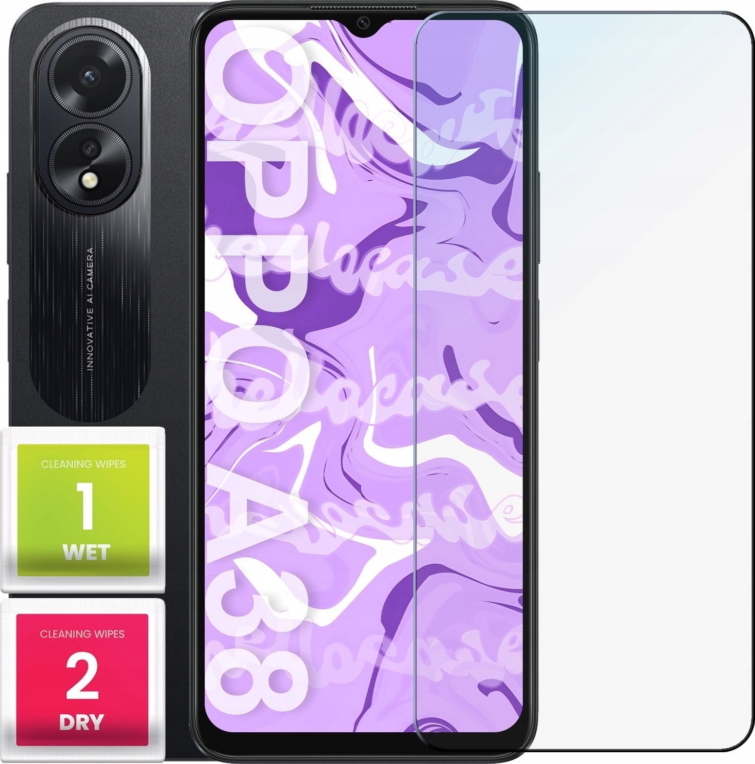 Hello Case Szkło Hartowane do Oppo A18 / A38 (9H, płaskie 2.5D, ochronne, szybka)