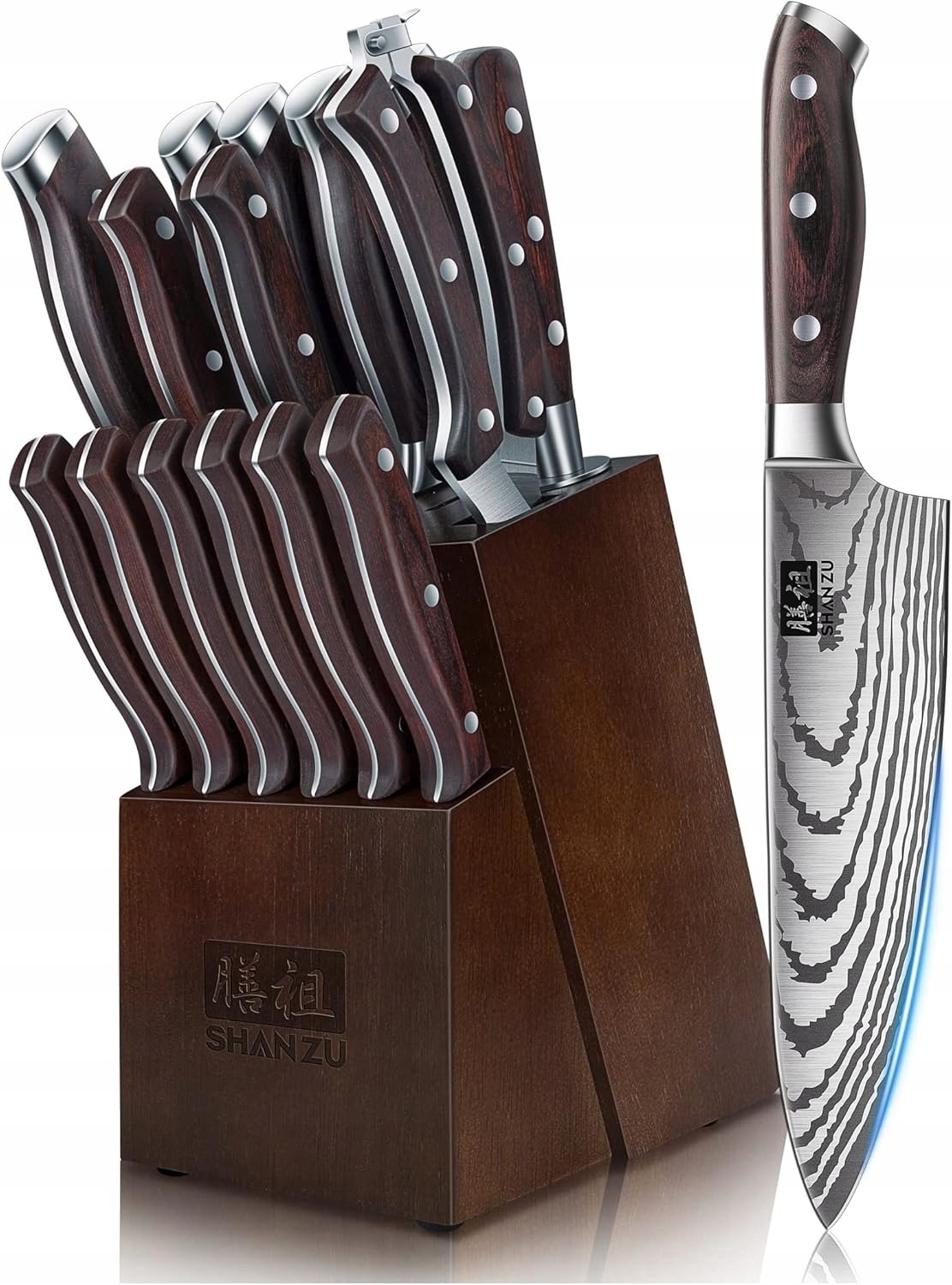 SHAN ZU SZCST-2023-001 Zestaw noży kuchennych 16-częściowy