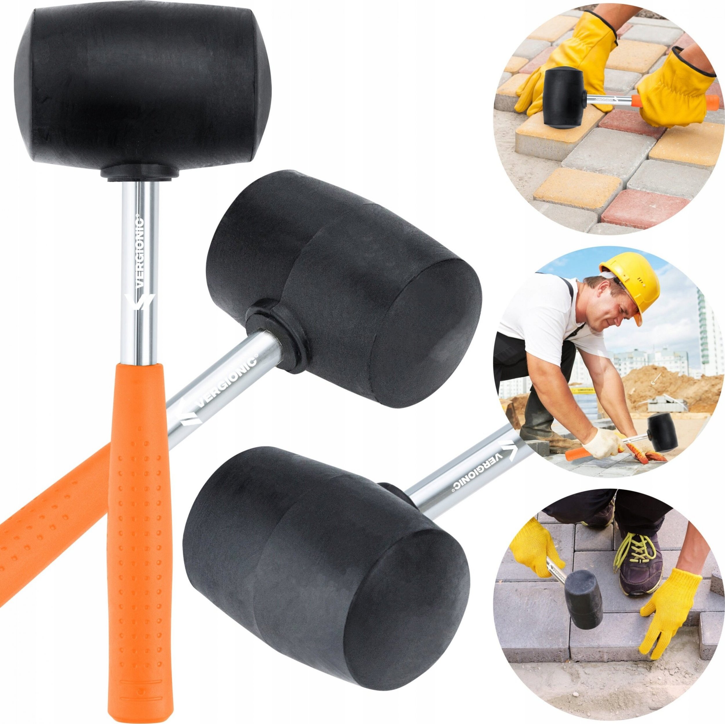 VERGIONIC MŁOTEK GUMOWY BEZODRZUTOWY BRUKARSKI GUMOWY METALOWY VERGIONIC