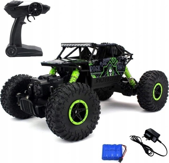 Samochód RC Rock Crawler 4x4 Dwa Silniki Auto Zielony