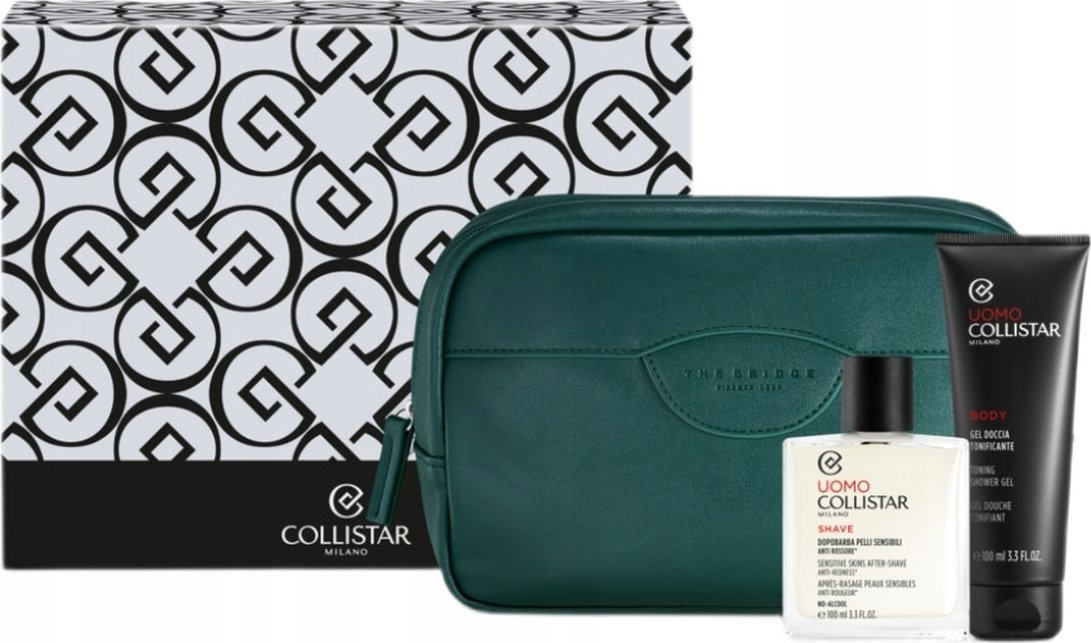 COLLISTAR_Sensitive Skin After Shave płyn po goleniu 100ml + żel pod prysznic 100ml + kosmetyczka