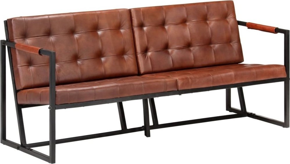 Elior Brązowa sofa 3-osobowa ze skóry koziej Merry