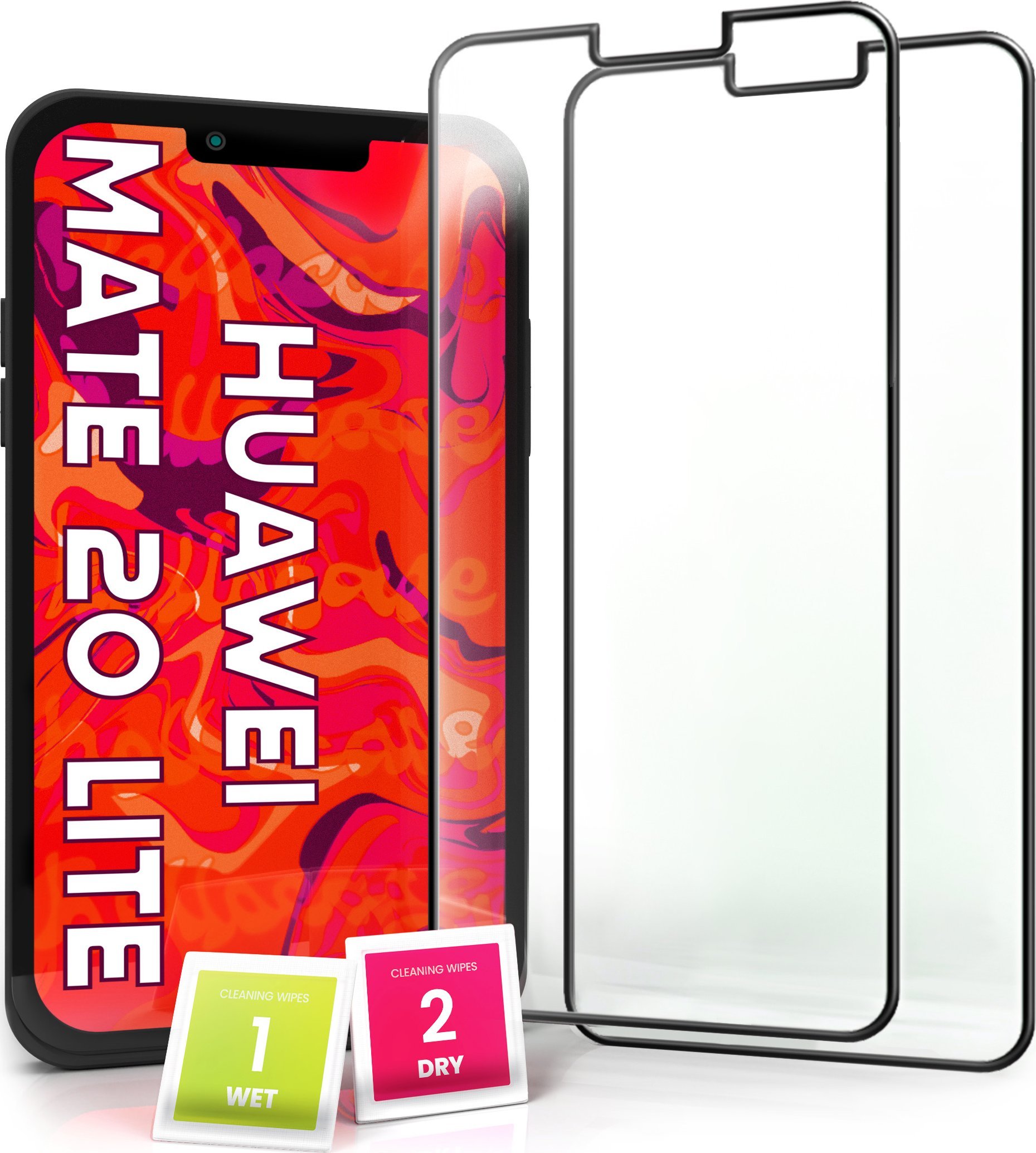 Hello Case 2-pak Szkło Hartowane do Huawei Mate 20 LITE Ochronne Pełne Na cały ekran