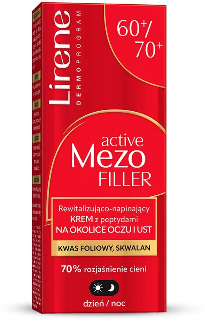 Lirene Krem rewitalizująco-nawilżający z peptydami na okolice oczu i ust 60-70+ 15ml