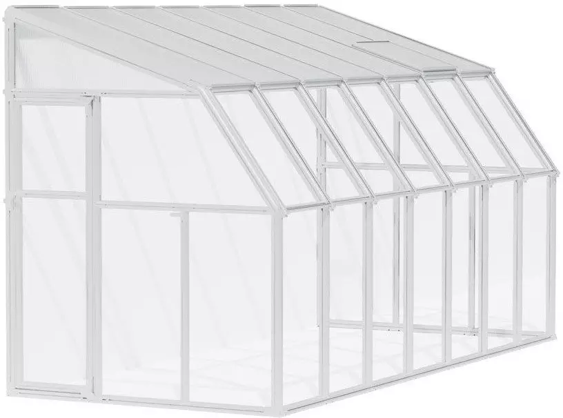 Rion Plastikowa szklarnia przyścienna Sun Room 38 Biały Plastikowa szklarnia przyścienna o wymiarach 446x201x247 cm Sun Room 38 Biały 446 x 201 x 247