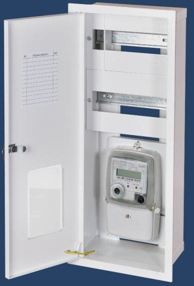 Karwasz Rozdzielnica wnękowa RW-1P-16 z zamkiem, miejsce na 1 licznik 1F oraz 2x8 zabezpieczeń typu s. (RW-1P-16"Z")