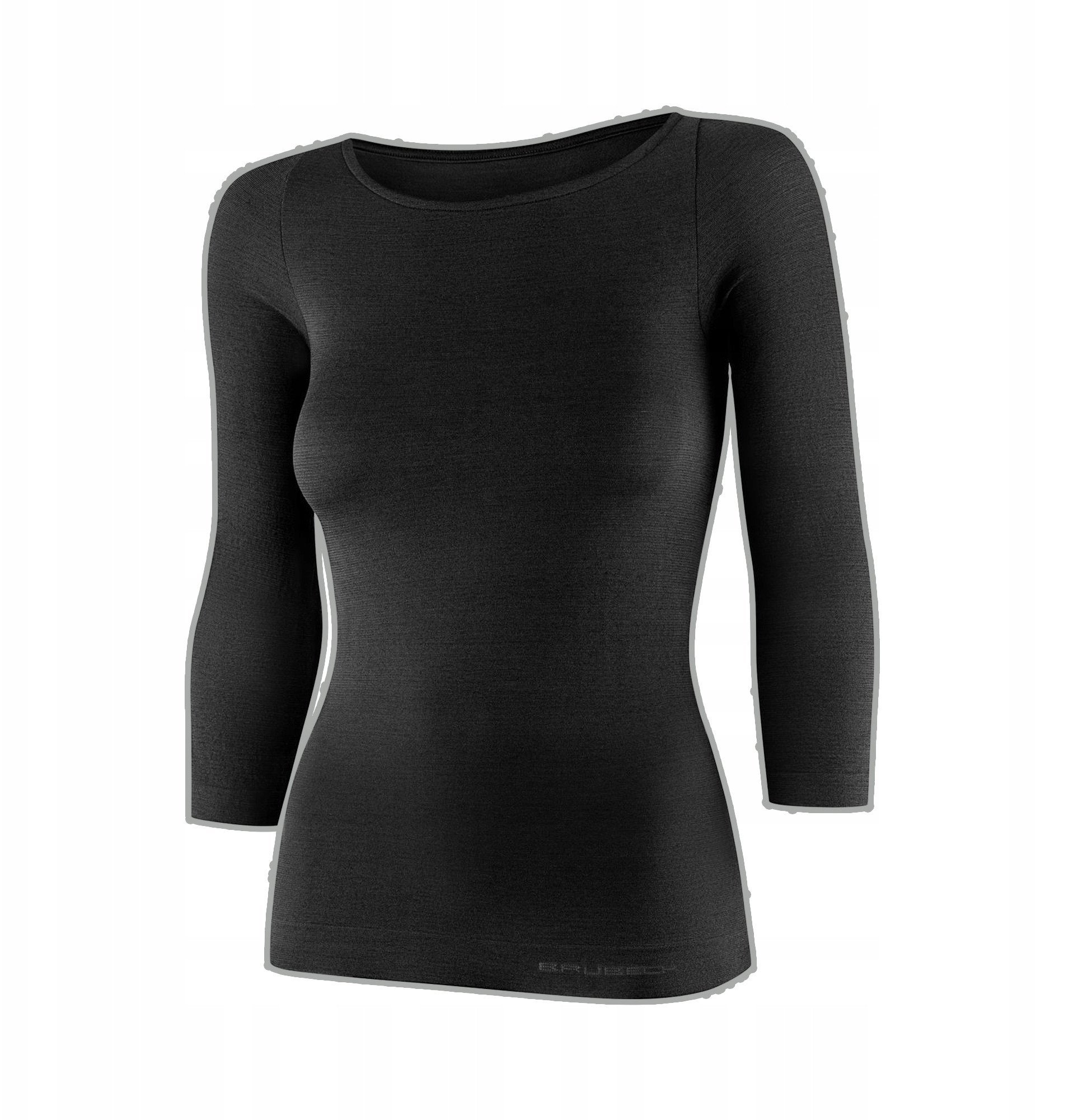 LS1628W Koszulka damska z rękawem 3/4 COMFORT MERINO czarny L