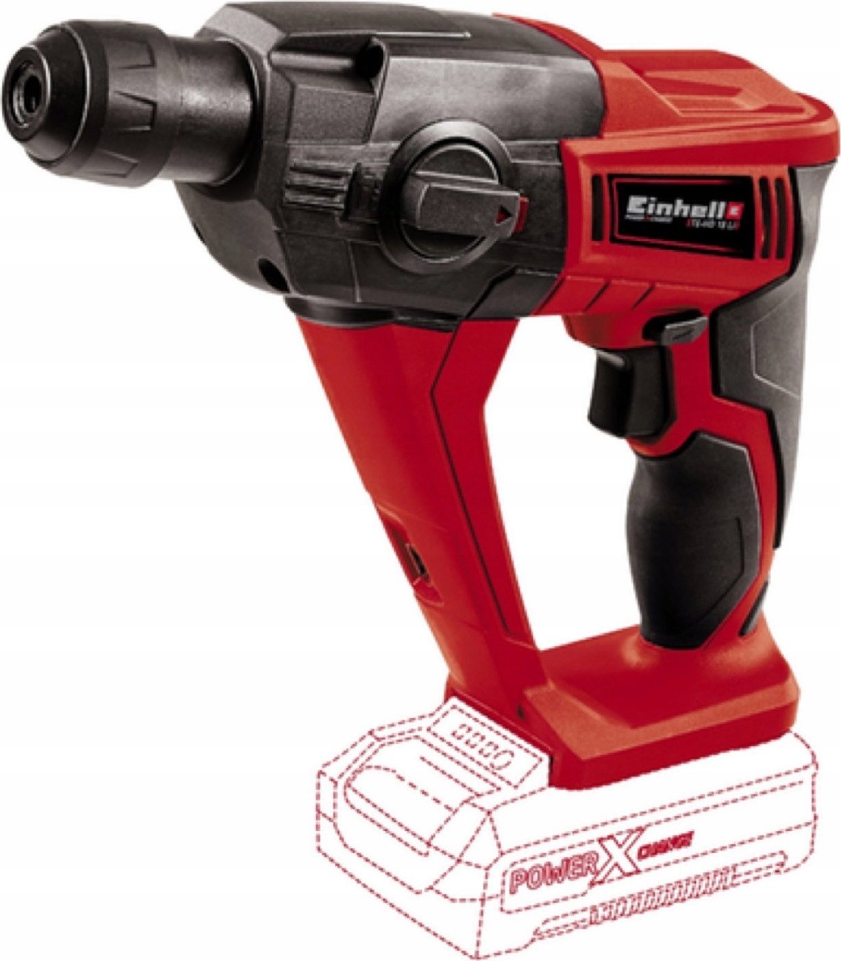 Młotowiertarka Einhell Einhell Cordless Hammer Drill TE-HD 18 Li (red/black, Li-Ion battery 2.5 Ah, case)