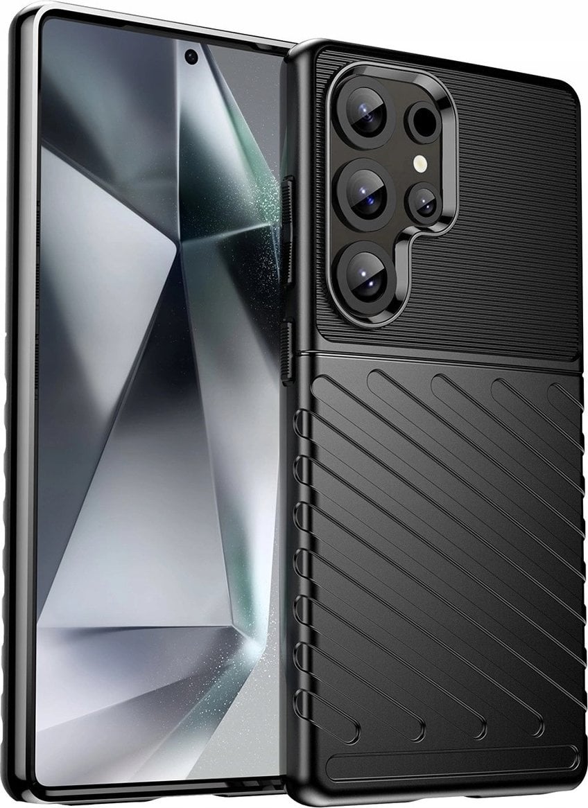 Thunder Case etui do Samsung Galaxy S25 Ultra silikonowy pancerny pokrowiec - czarne
