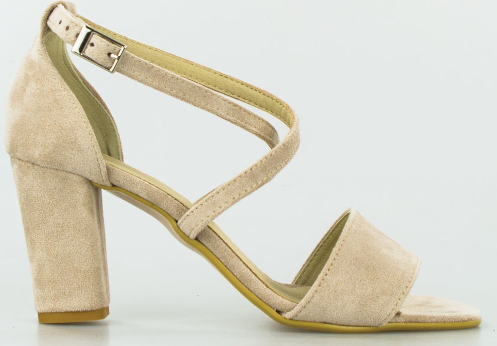 Optimo Sandały retro zamszowe beżowe Optimo-36