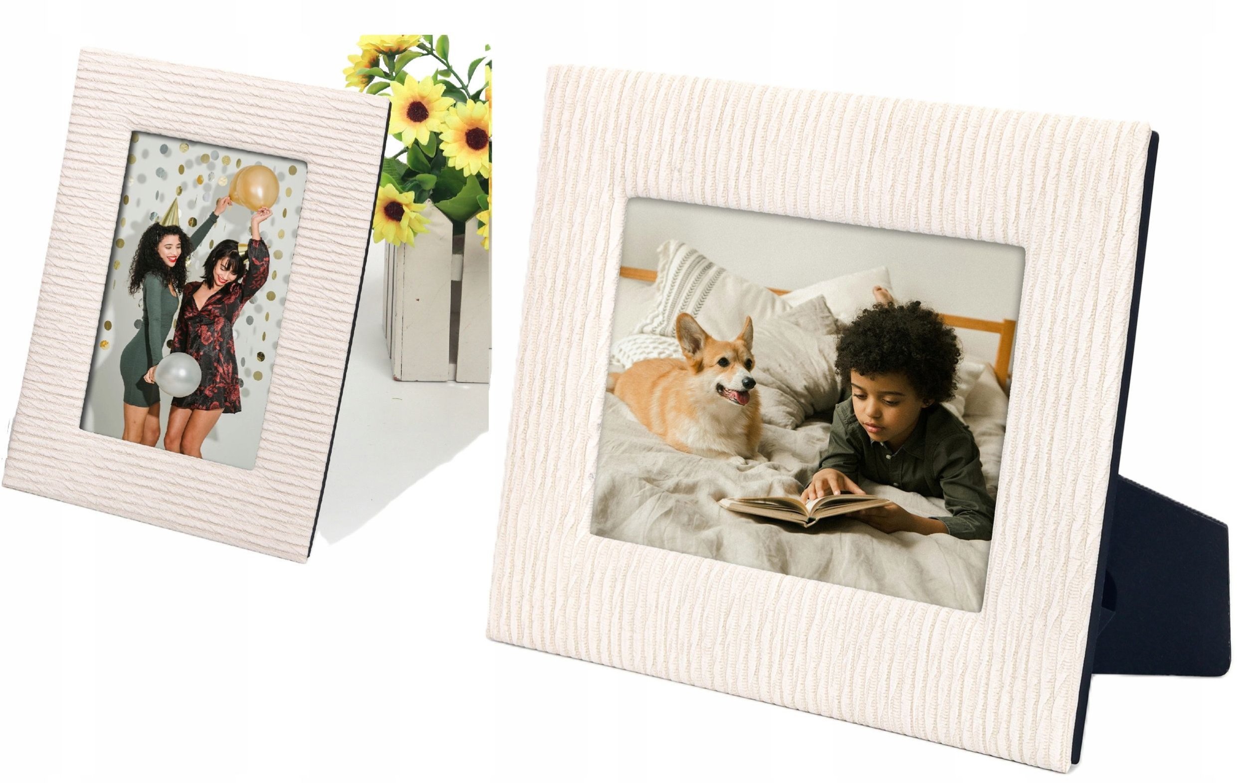 Ramka Stojąca Do Zdjęć Na Zdjęcie 10x15 Cm Ecru Pion Poziom Loveinstant / Beżowy