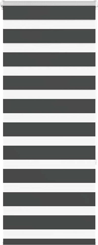 Roleta zebra, czarna, szerokość tkaniny 55,9 cm, poliester