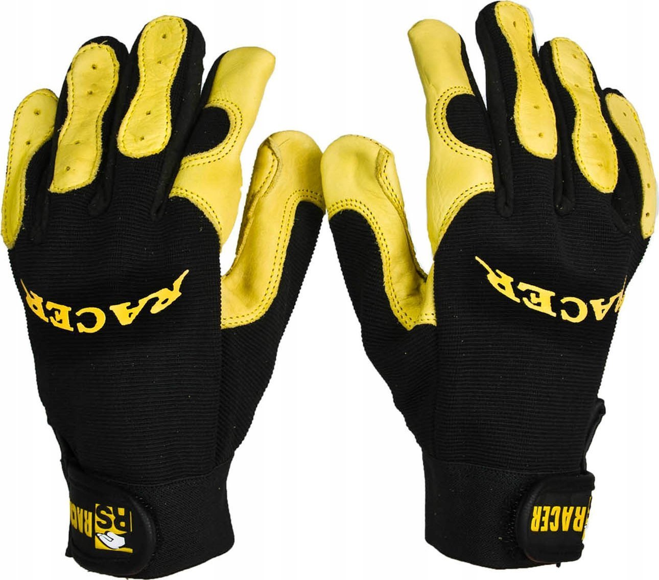Rękawice typu mechanik RS Racer, rozm. 10, żółto-czarne