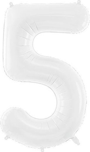 PartyDeco Balon foliowy 5 86cm biały