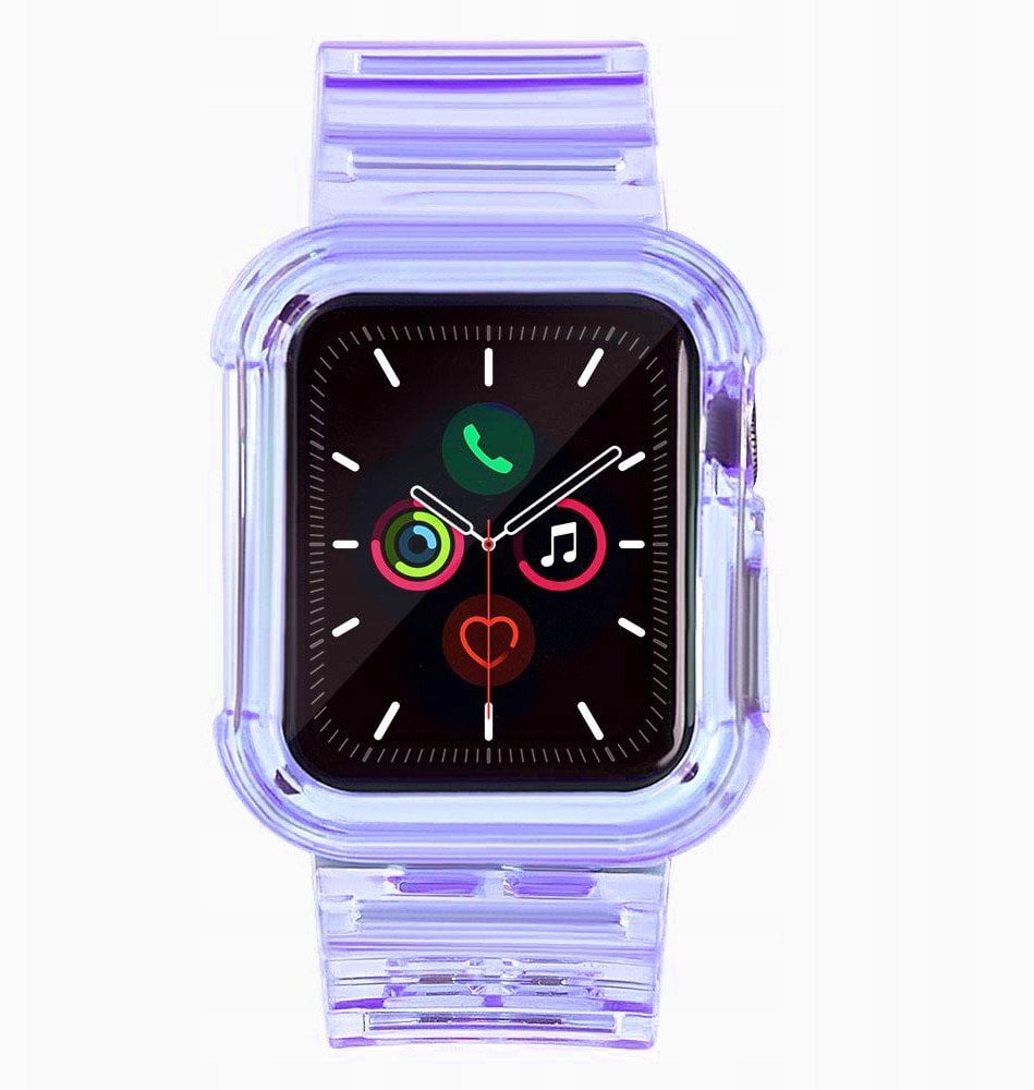 Silikonowa opaska pasek bransoleta bransoletka etui Strap Light Set do zegarka Apple Watch 42 mm - fioletowy