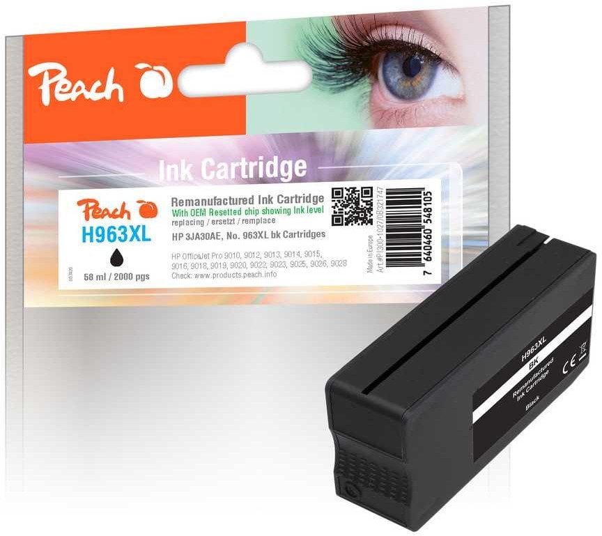 Peach Patrone HP Nr.963XL 3JA30AE black OEM reset remanufactured