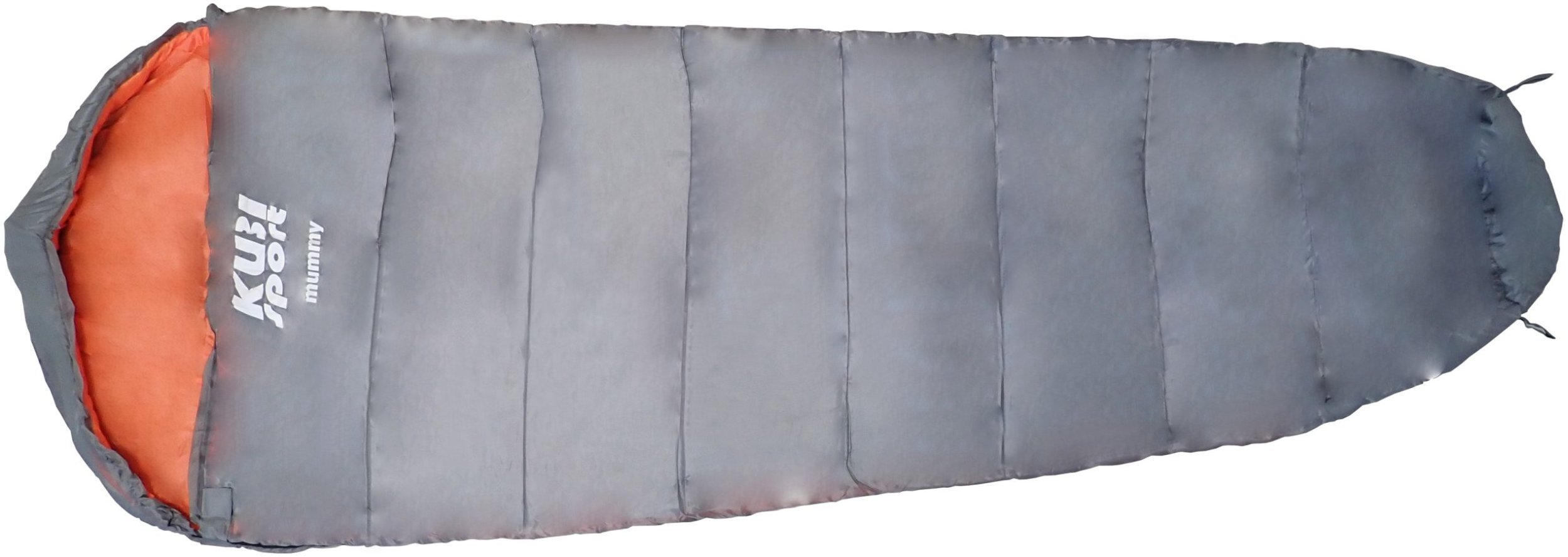Śpiwór Turystyczny Kempingowy Lekki Mumia Solidny Szary KUBISPORT 210 cm