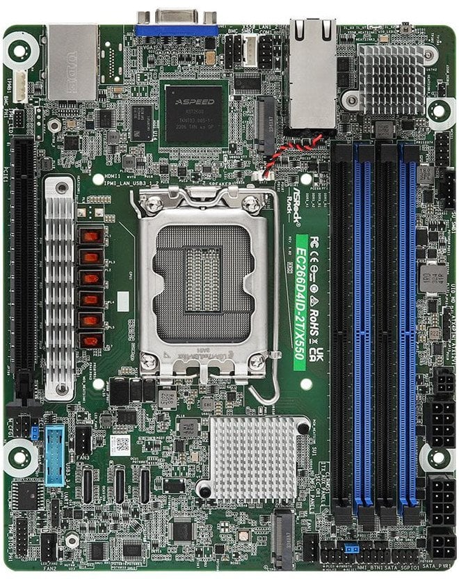 ASRock Mainboard EC266D4ID-2T/X550 mini-ITX Sockel 1700 DDR5-only Single