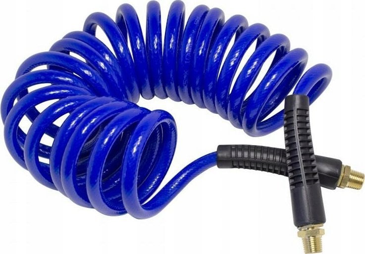 Partner Wąż spiralny poliuretanowy 6.5mm x 5m z gwintowanymi końcówkami 1/4" (do powietrza)