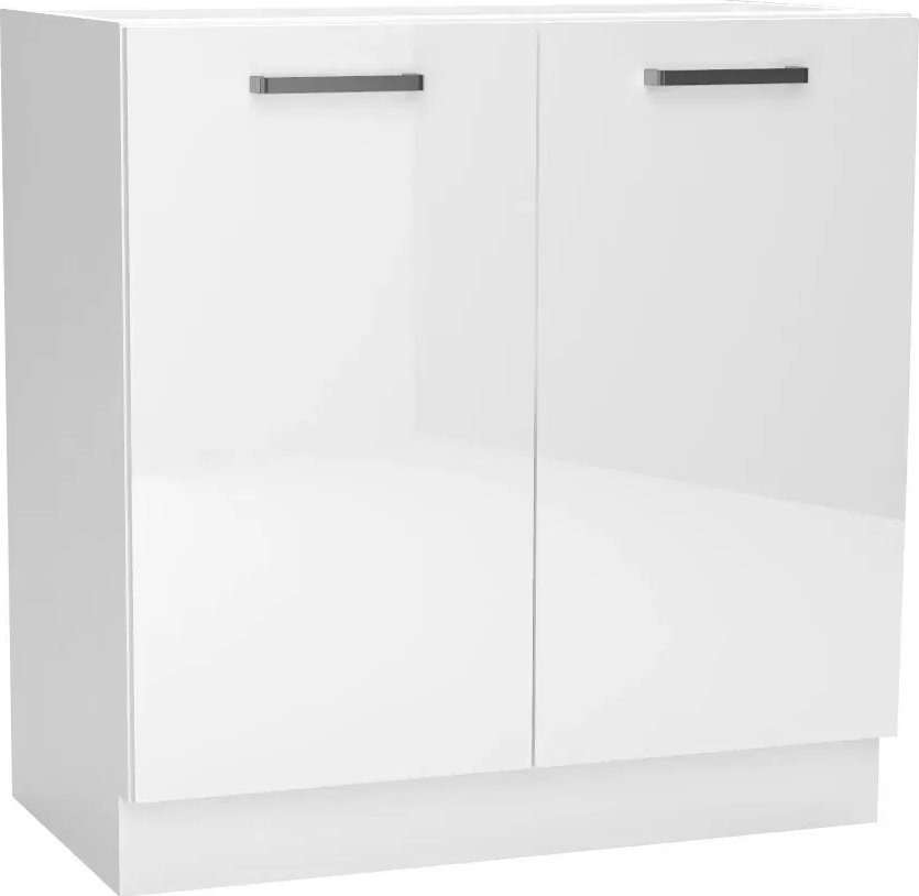 Elior Biała stojąca szafka z podwójnym frontem - Elora 13X 80 cm połysk