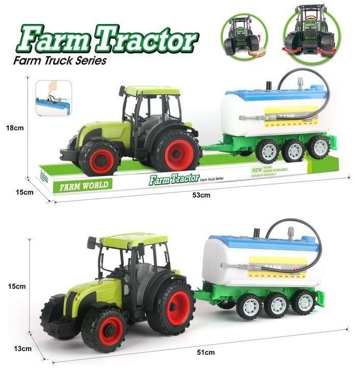 Traktor z beczkowozem