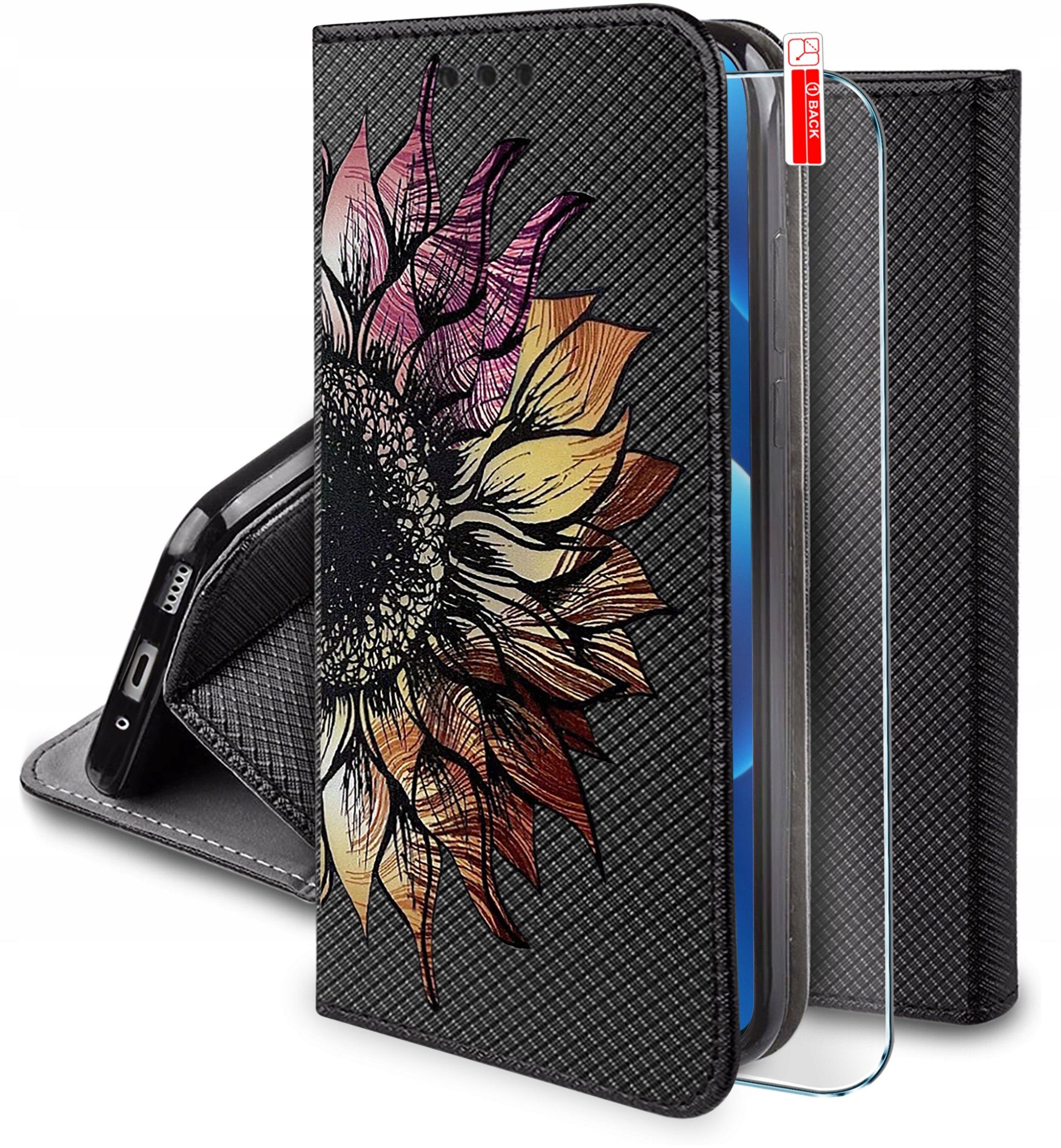 Etui do Honor 400 MAGNET WZORY CASE PORTFEL + SZKŁO 9H