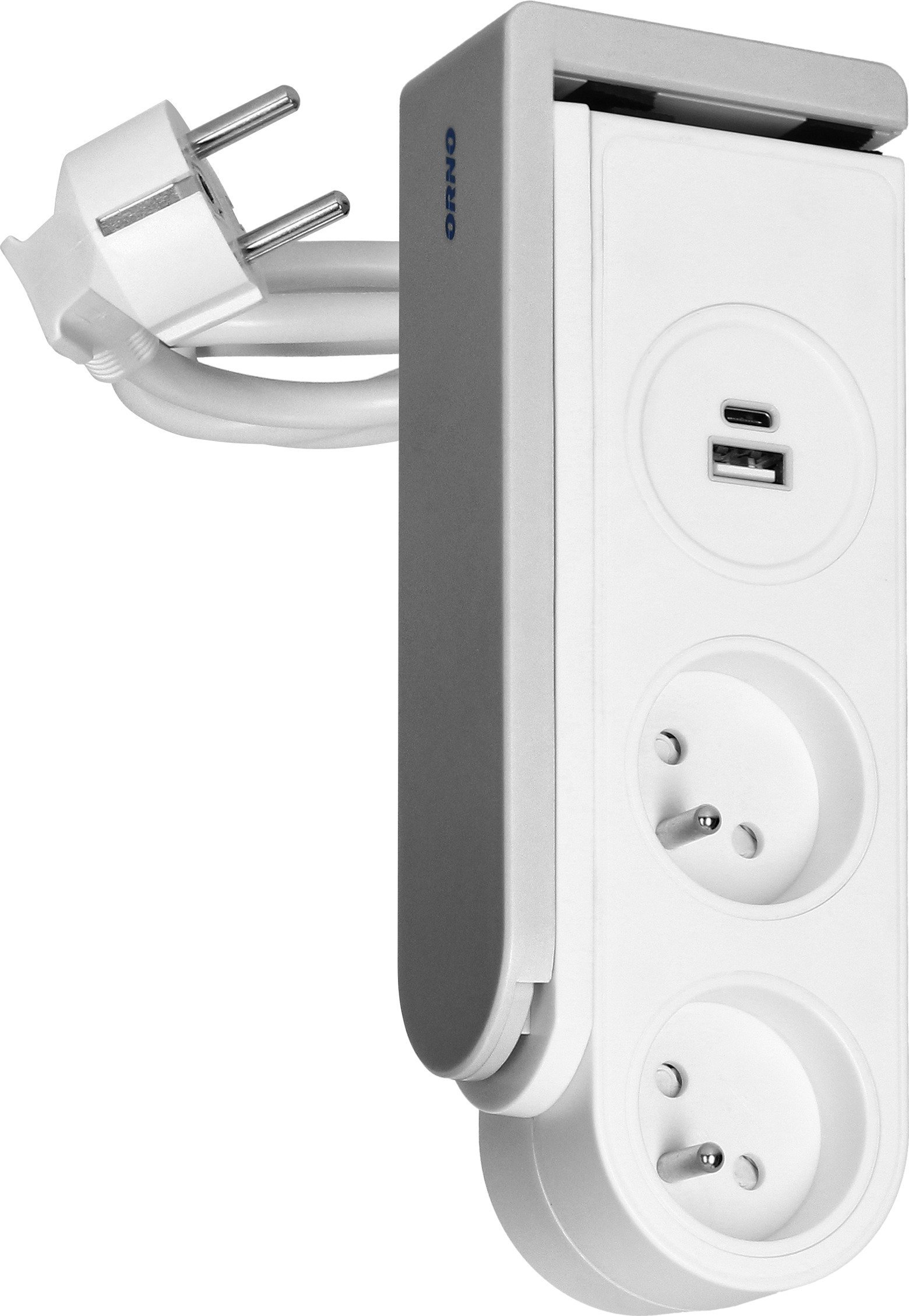 Listwa zasilająca Orno Listwa zasilająca biurkowa z ładowarką USB i sprężynowym zaciskiem mocującym