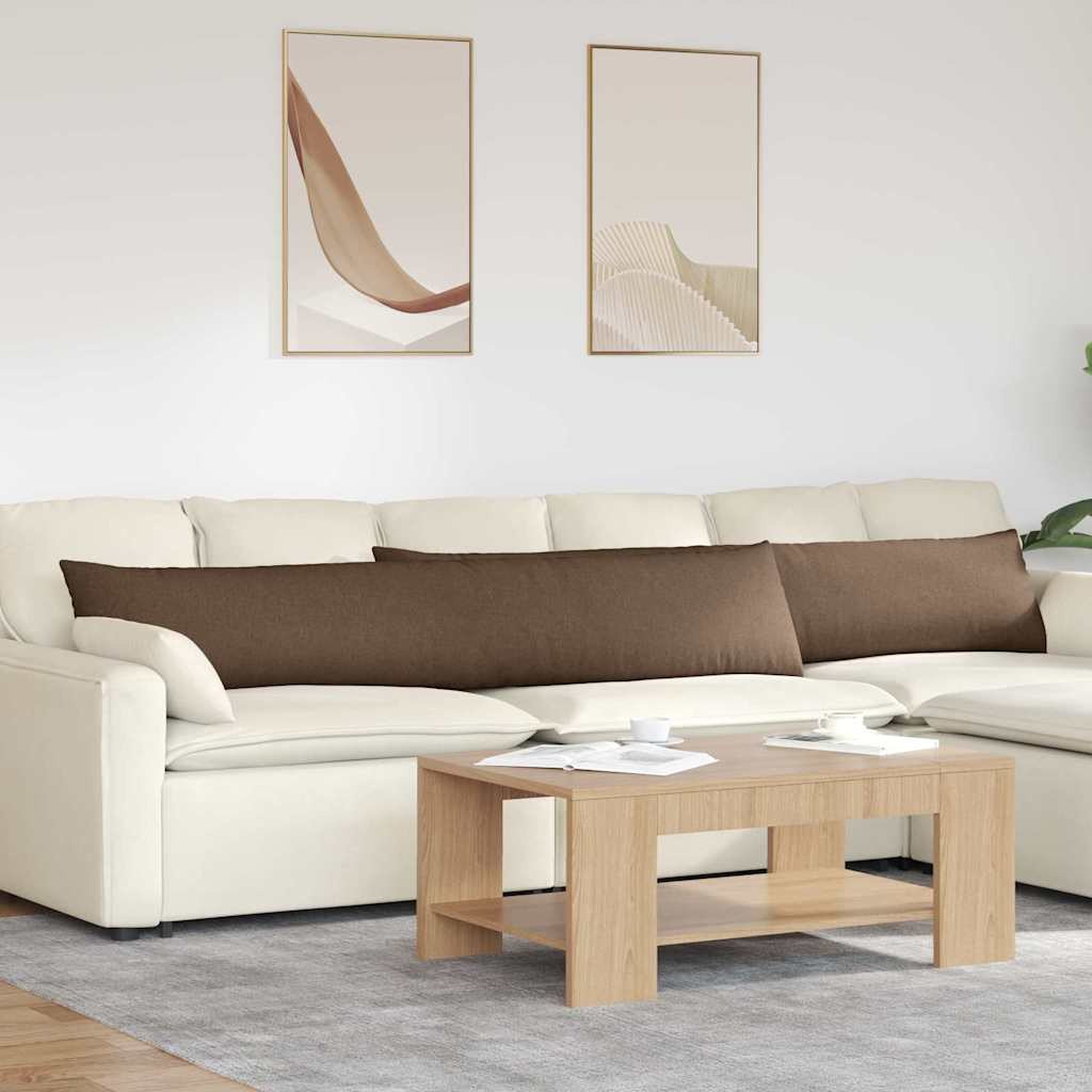 vidaXL Poduszki na sofę 2 pcs Brązowy 200 x 40 cm tkanina