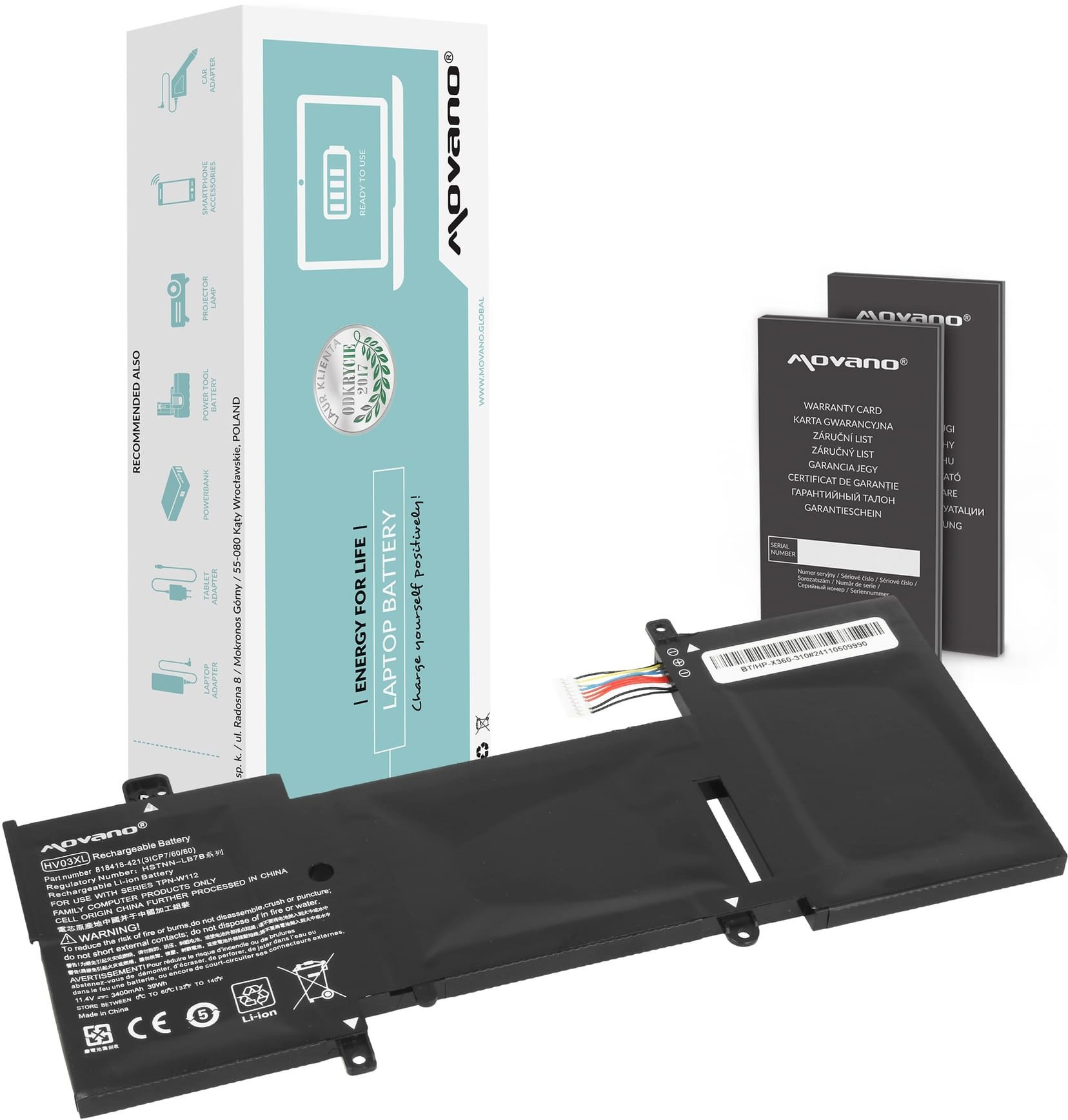 Bateria Movano do HP x360 310 G2