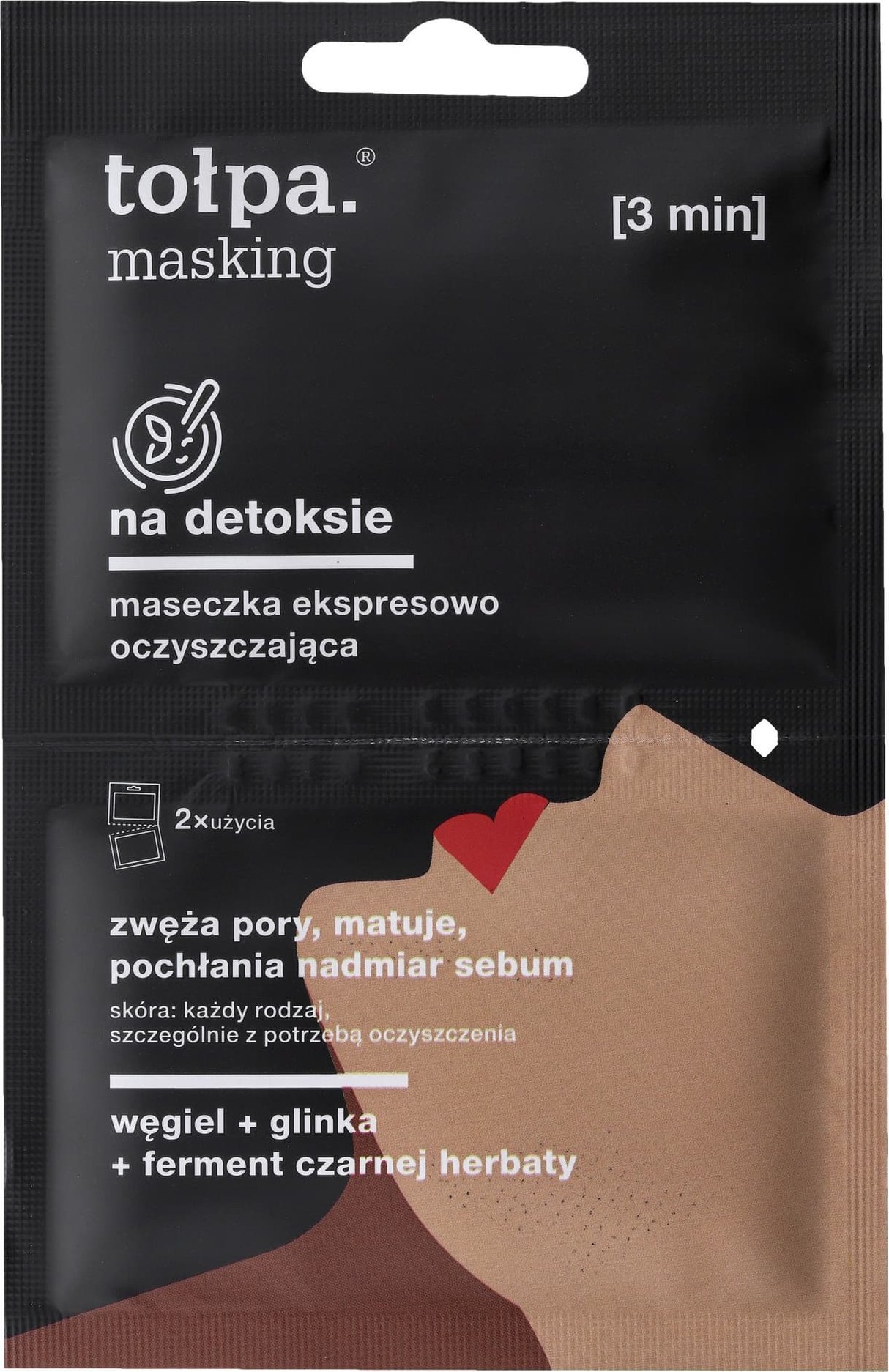 TOLPA TOŁPA Masking Maseczka ekspresowo oczyszczająca - na detoksie 5ml x 2