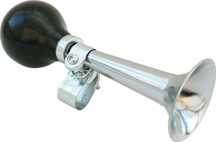 Carcommerce Dzwonek do roweru - trąbka srebrna metal