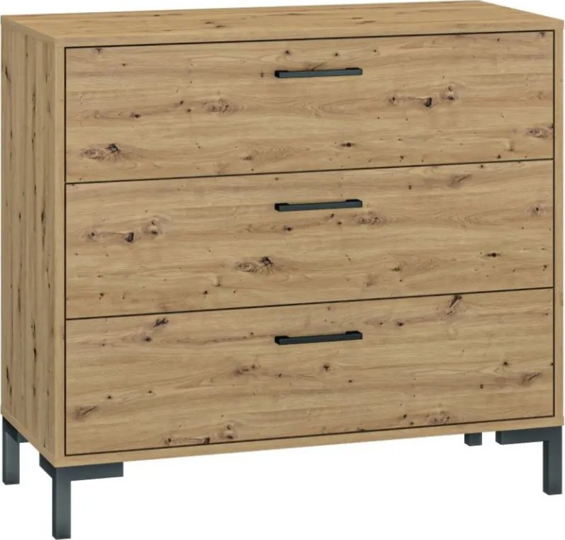 ML Meble Komoda NIKOLA 3S dąb artisan ML MEBLE