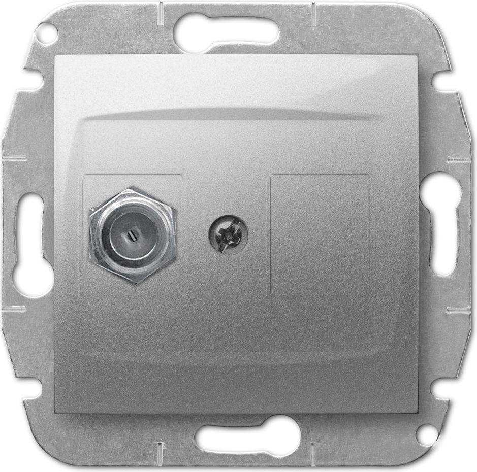 Elektro-Plast CARLA Gniazdo TV typ F-F b/R srebrne (1786-16)