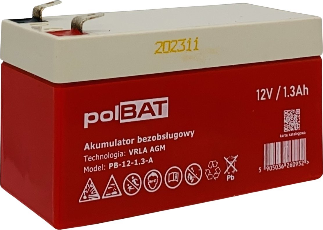 polBAT Akumulator AGM 12V 1.3Ah polBAT