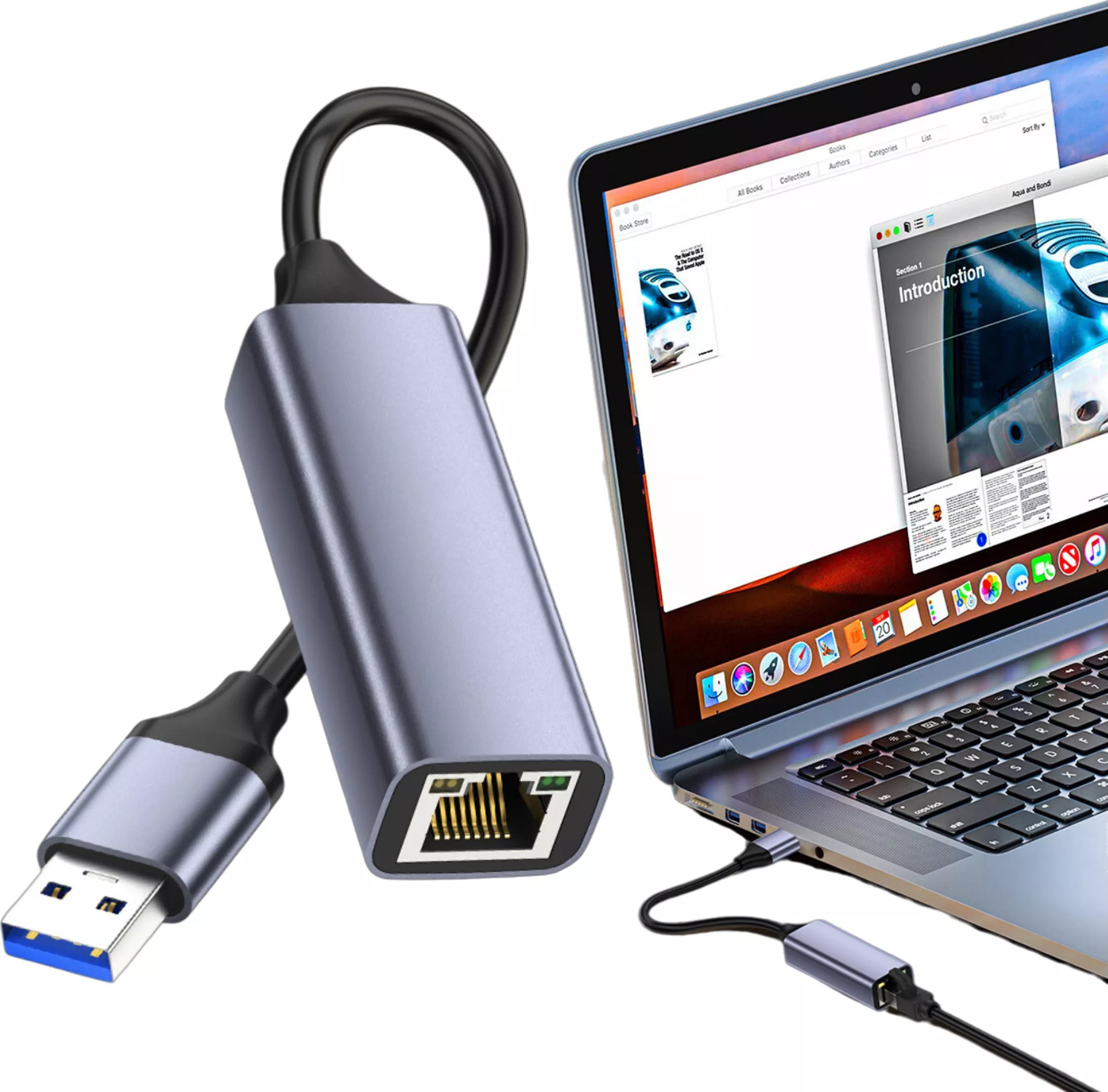 Alogy Przejściówka USB do Ethernet Adapter Alogy karta sieciowa LAN RJ45 GIGABIT 1000MBPS Czarna