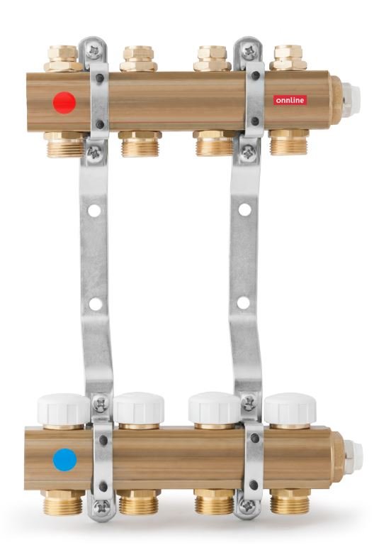 Onnline Rozdzielacz do ogrzewania podłogowego 9 obiegów z zaworami - 17299514
