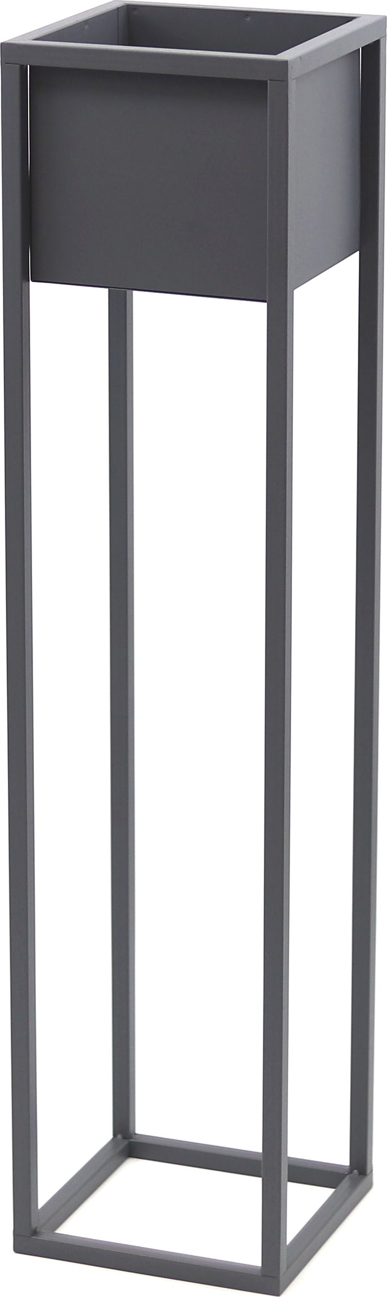 Jakpoldesign Kwietnik Metalowy Stojak CUBO 90cm szary skrzynka loft 05-01/S
