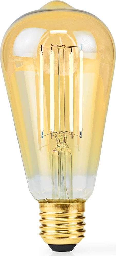 Nedis Nedis LBDE27ST64GD1 lampa LED Bardzo ciepłe światło, Ciepłe białe 2100 K 4,9 W E27 F