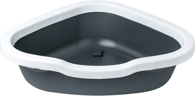 vidaXL PETMAX Kuweta kątowa szary 55x43x14 cm