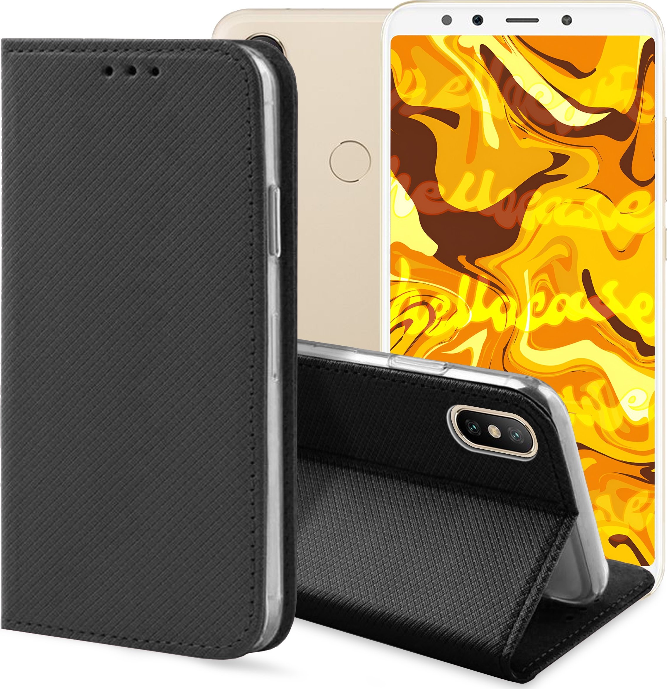 Hello Case ETUI Z KLAPKĄ DO XIAOMI REDMI NOTE 12 PRO 5G CZARNE ZAMYKANE MAGNETYCZNE