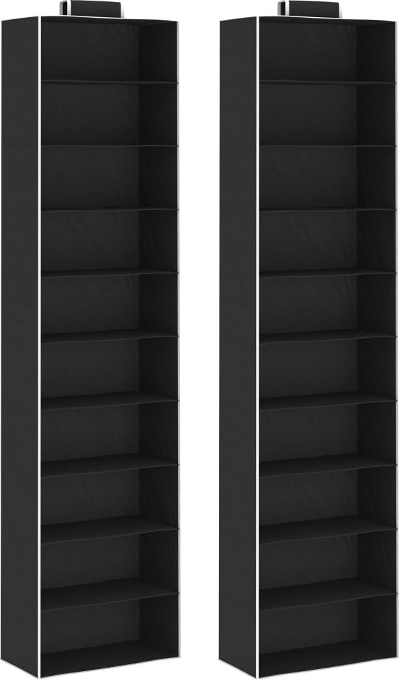 vidaXL Wiszące organizery do szafy, 2 szt., 10 półek, tkanina