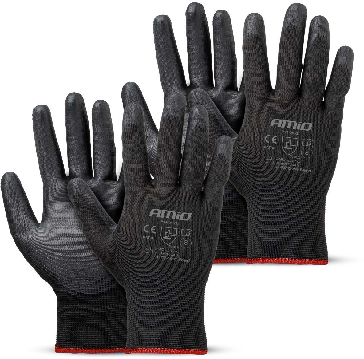 AMiO Rękawice ochronne poliuretanowe rozmiar 8 3131x 4szt. 04631