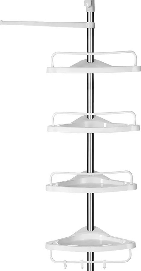 Elior Półka teleskopowa do łazienki z wieszakiem na ręczniki - Nossa